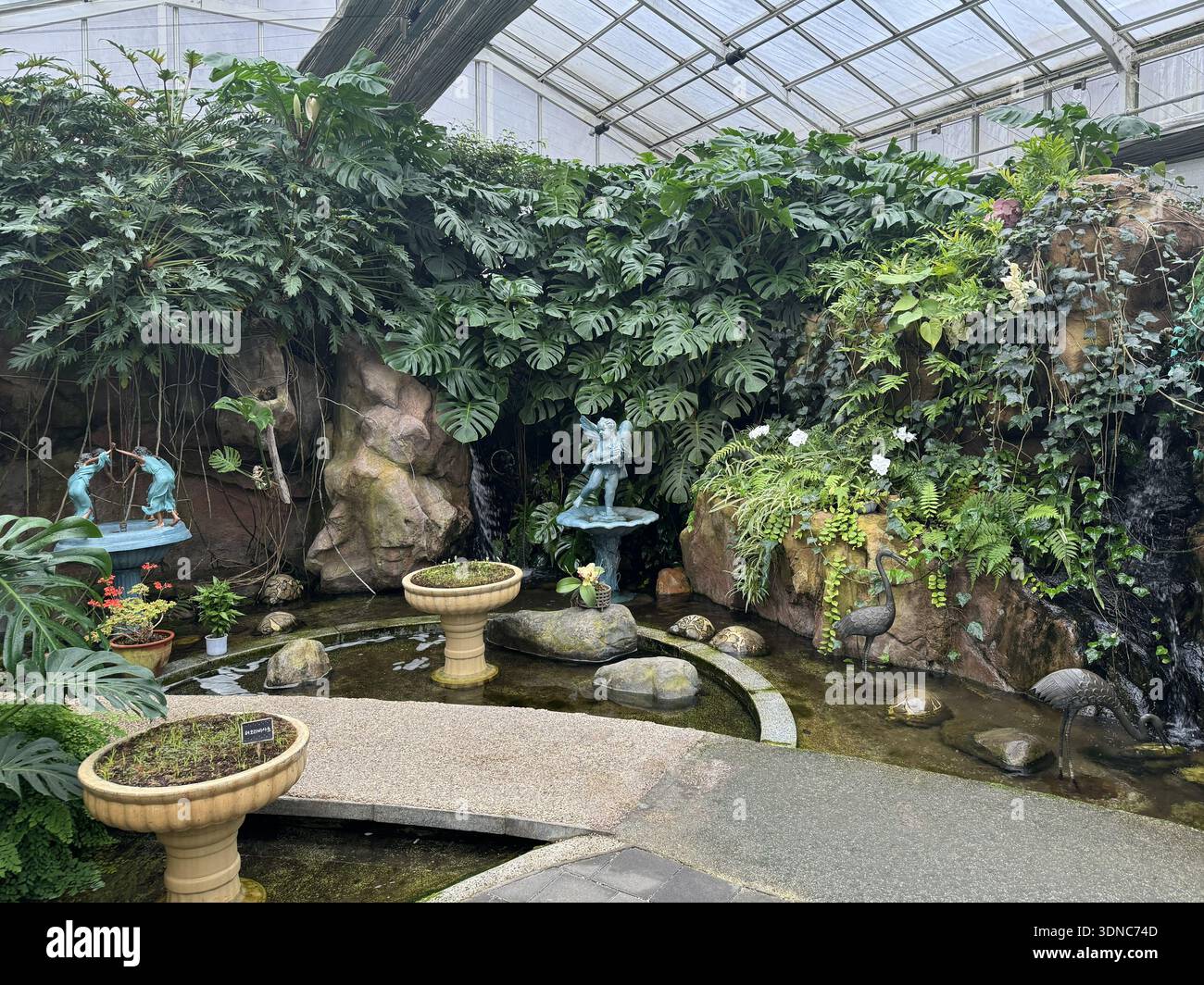 Indoor Botanical Garden Water Feature with Cherubs and Reptiles, South ...
