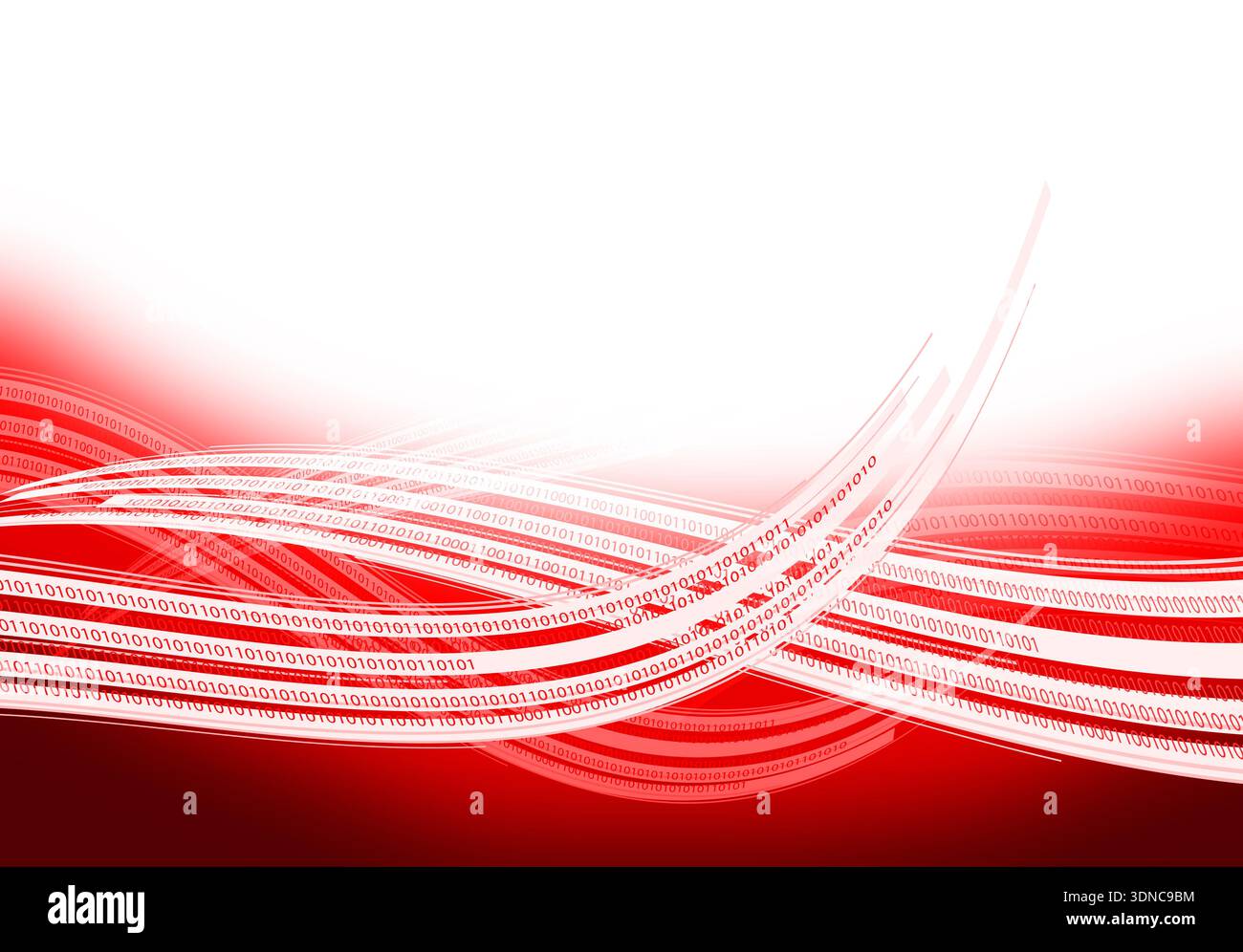 Binary data waves Stock Photo