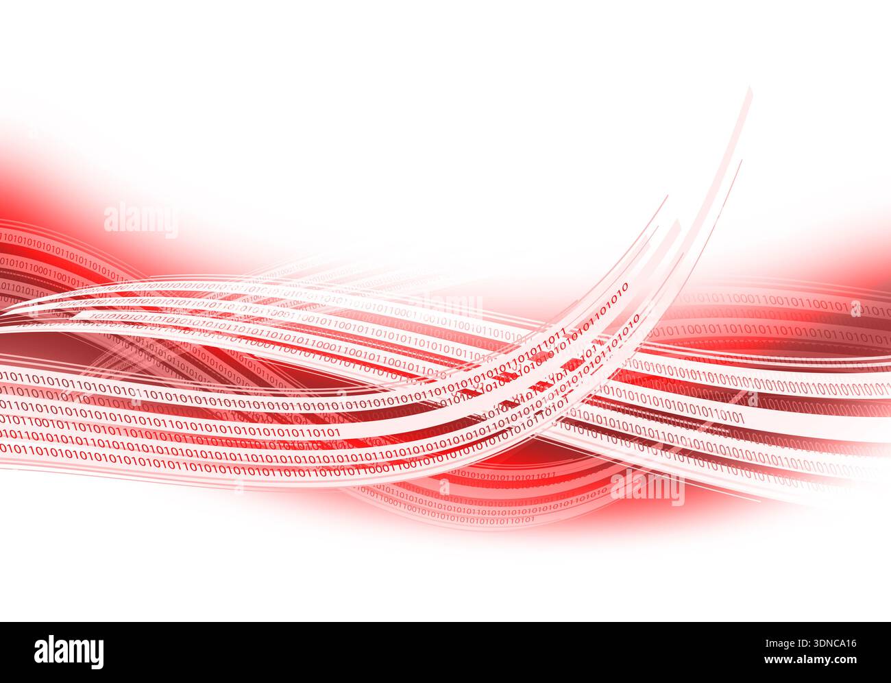 red technology data wave Stock Photo