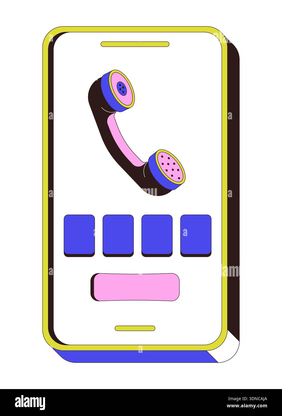 Phone code verification screen 2D cartoon object Stock Vector
