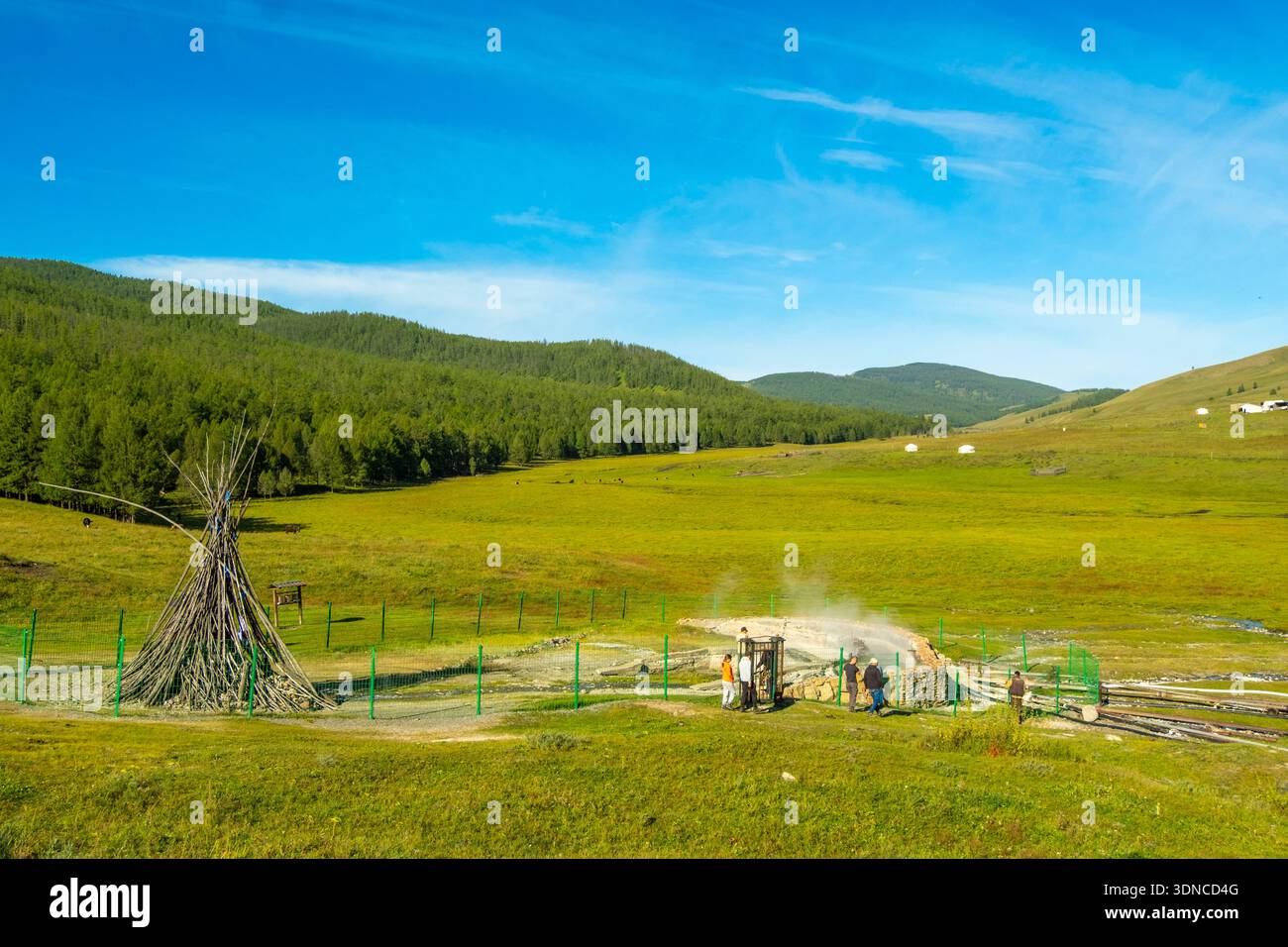 Mongolia, Arkhangai province, Tsenkher Hot Spring, hot spring outlet point Stock Photo
