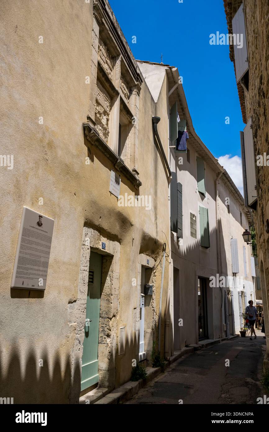 France, Bouches du Rhone, Regional Natural Park of the Alpilles, Saint Remy de Provence, maison natale de Nostradamus rue Hoche Stock Photo