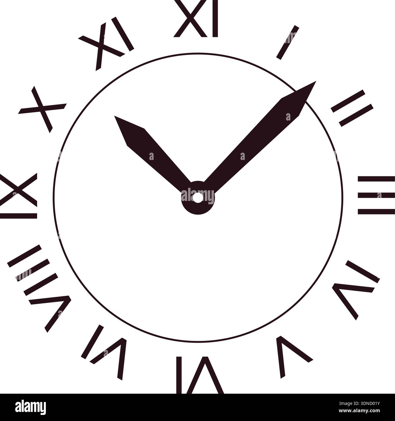 Clock face with roman numbers and retro arrows icon Stock Vector Image ...