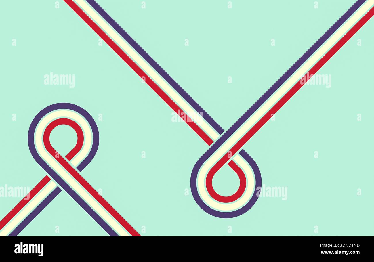 Abstract retro geometric stripes creating background Stock Photo