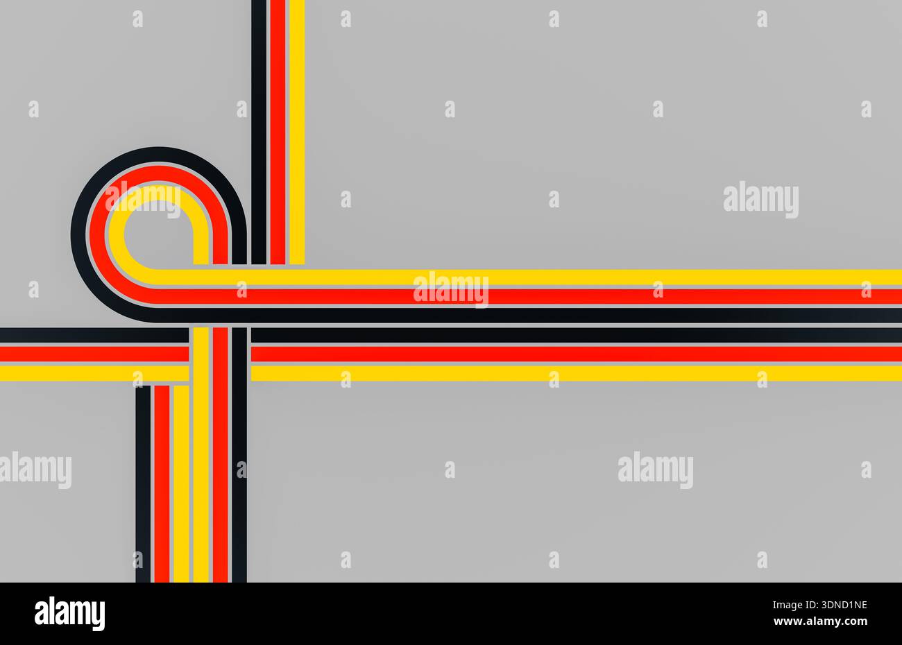 german black, red, and yellow lines background Stock Photo
