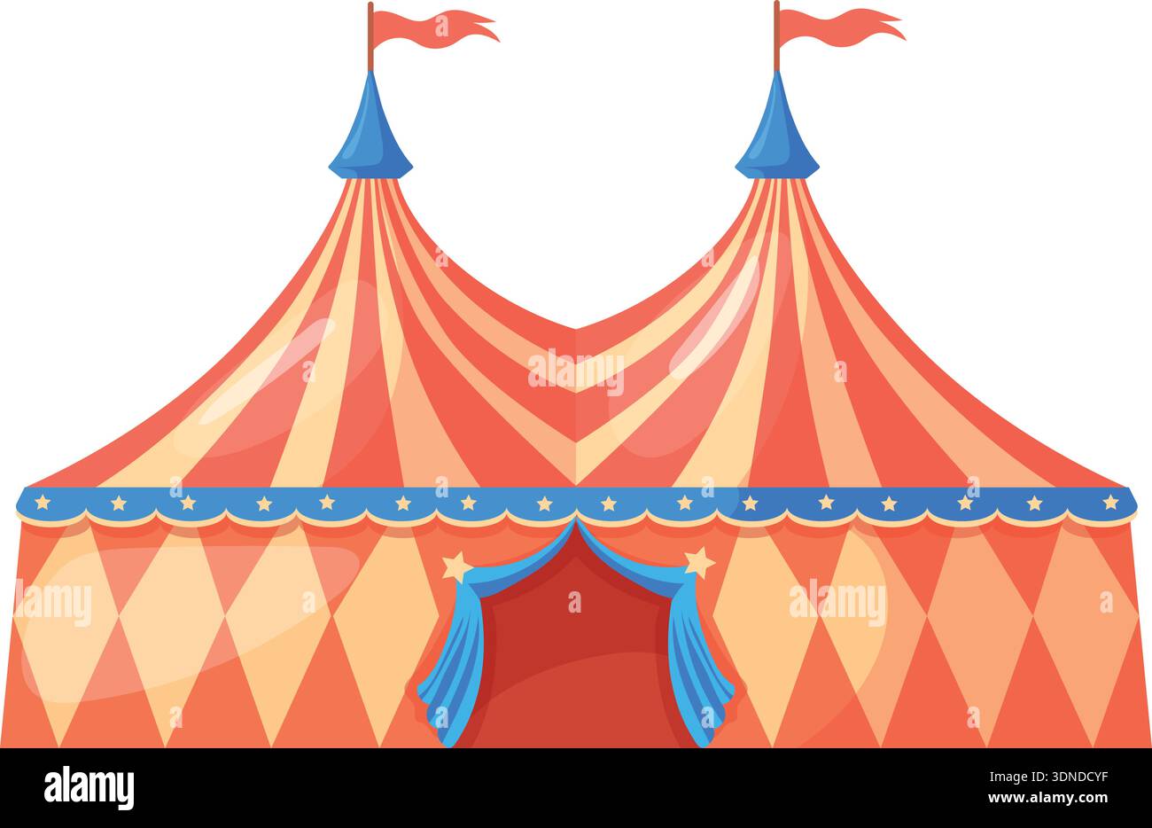 Circus tent cartoon icon. Carnival funfair symbol isolated on white ...