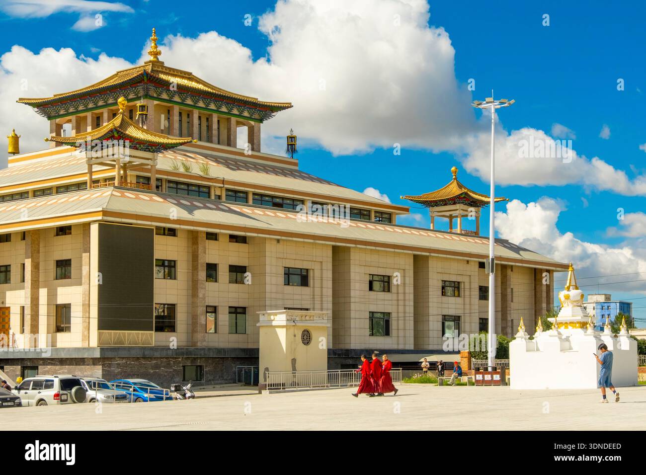 Mongolia, Ulan Bator, Gandantegchinlin Monastery or Gandan Monastery Stock Photo