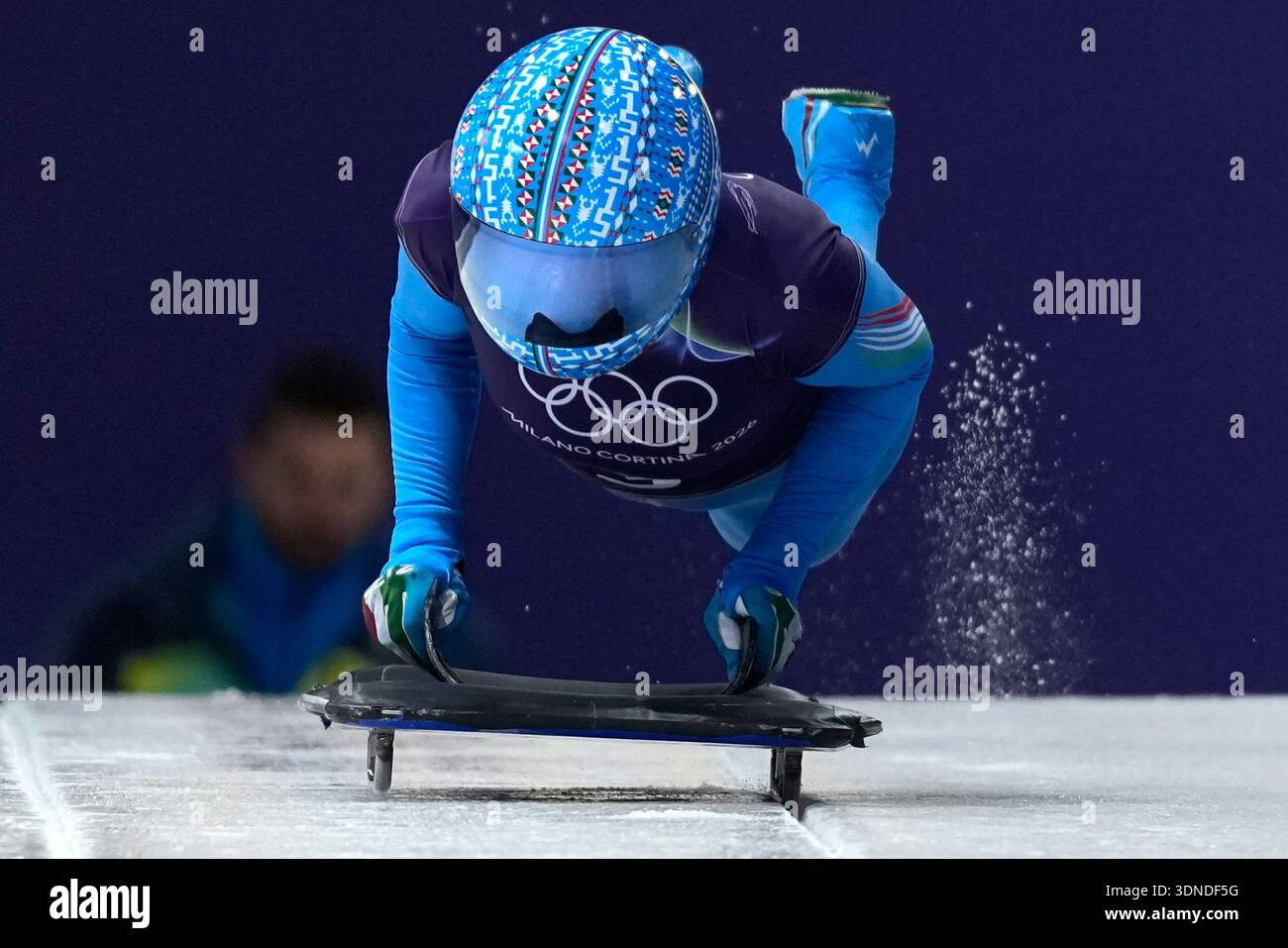 Italy's Valentina Margaglio starts for a women's skeleton training ...