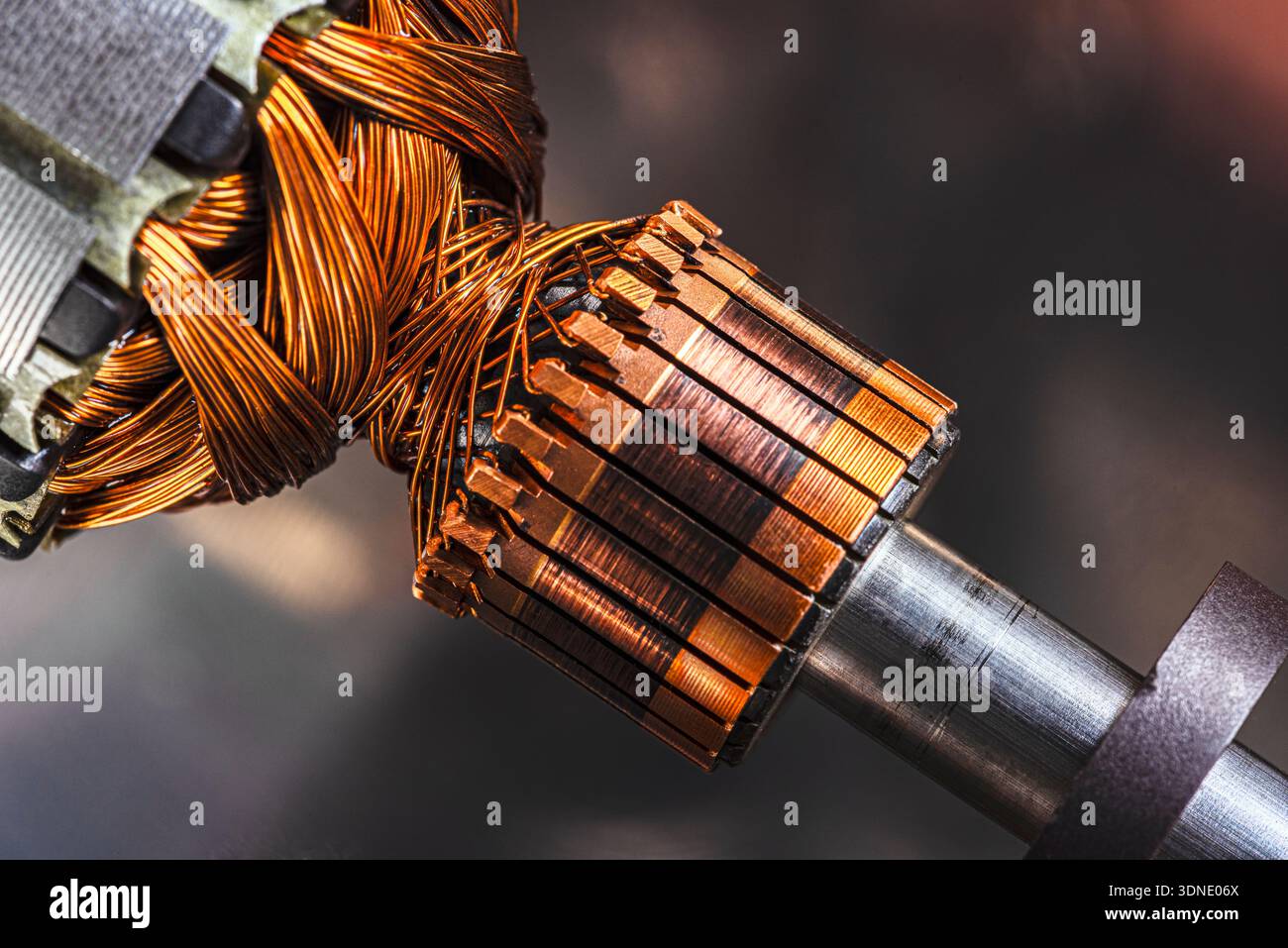 Electric motor rotor with copper windings and commutator, an ...