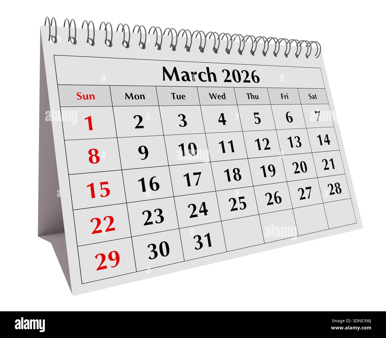March Spring Calendar March 2026 calendar. Page of annual business desk spring month flip ...