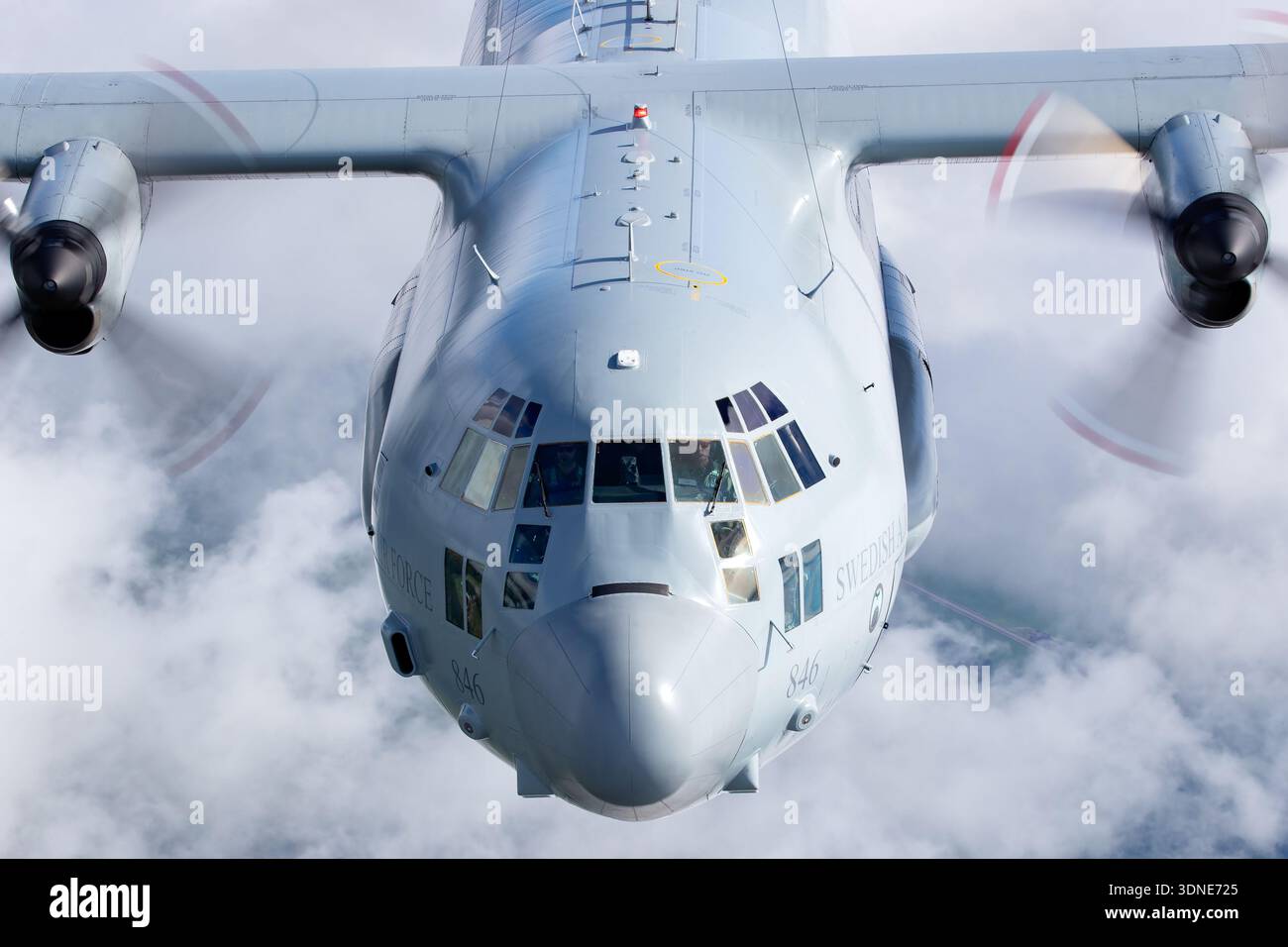 This close-up overhead pilot view features a Swedish Air Force Lockheed ...