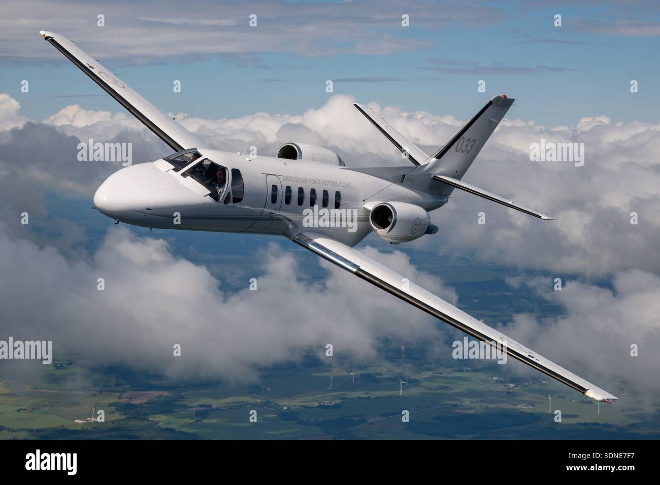 The Cessna 550 Citation Bravo SE RMI Is Depicted In An Air to air Close 
