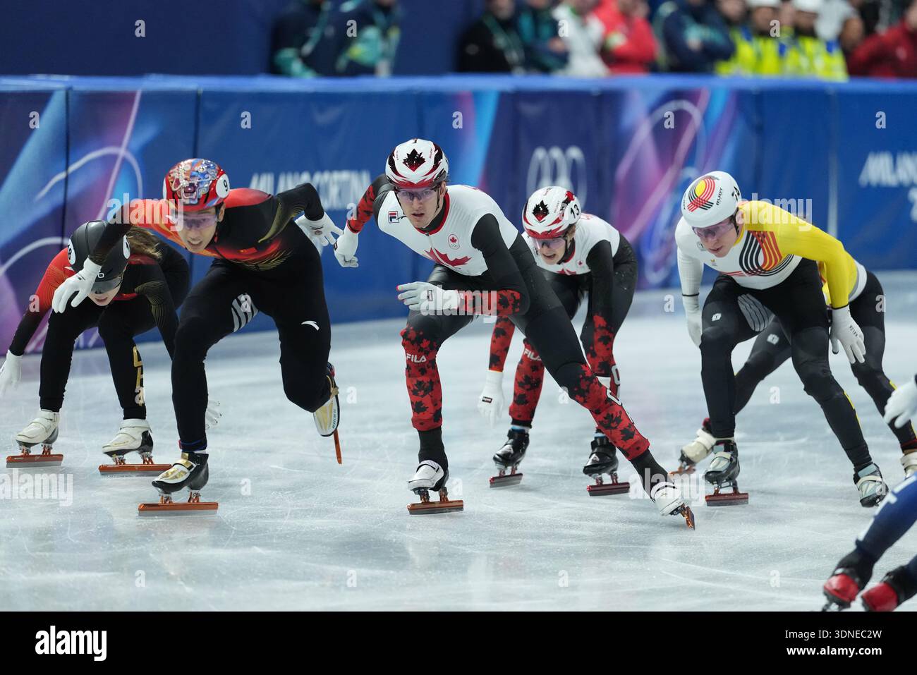 Canada‚Äôs Felix Roussel, centre, takes a handoff from teammate Kim ...
