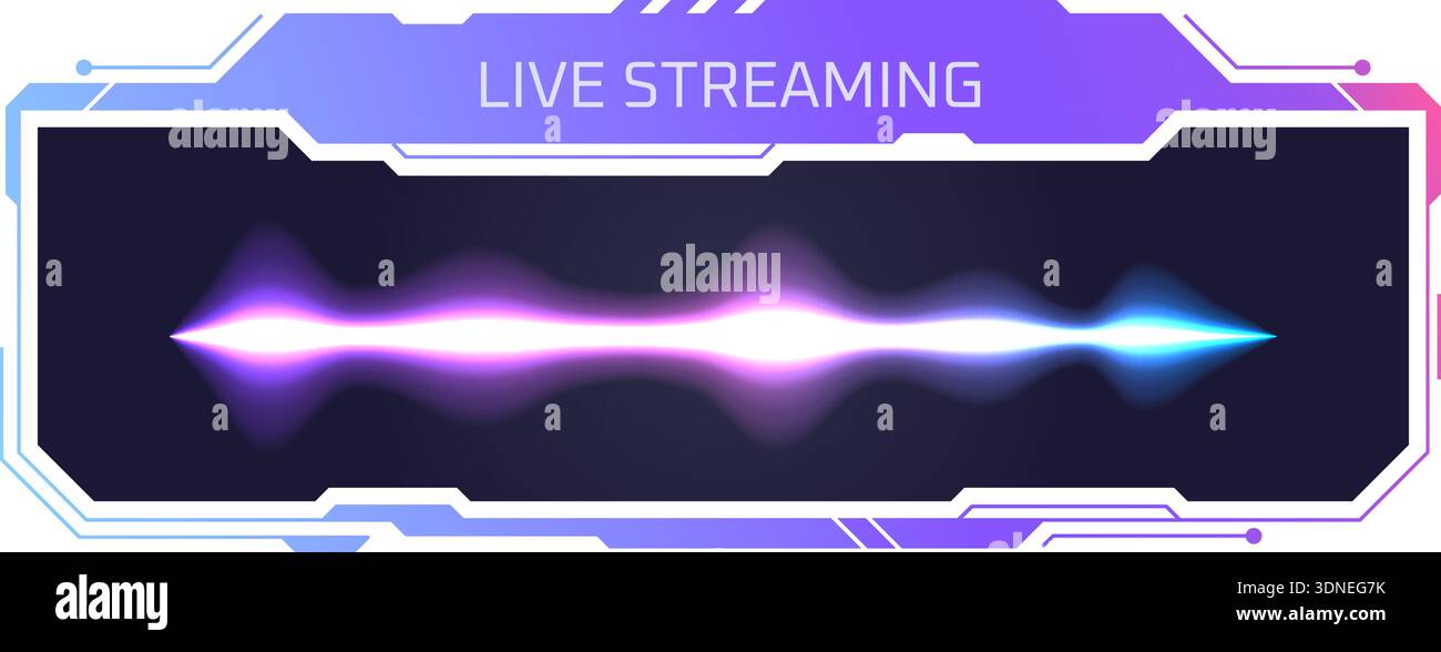 Live streaming window. Video service panel interface isolated on white background Stock Vector