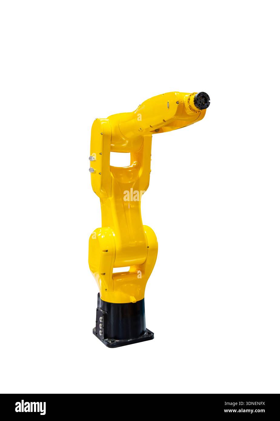 Industrial Robotic Arm isolated on white Stock Photo