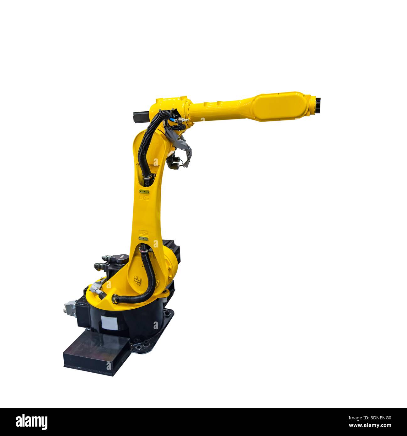 Industrial Robotic Arm isolated on white Stock Photo