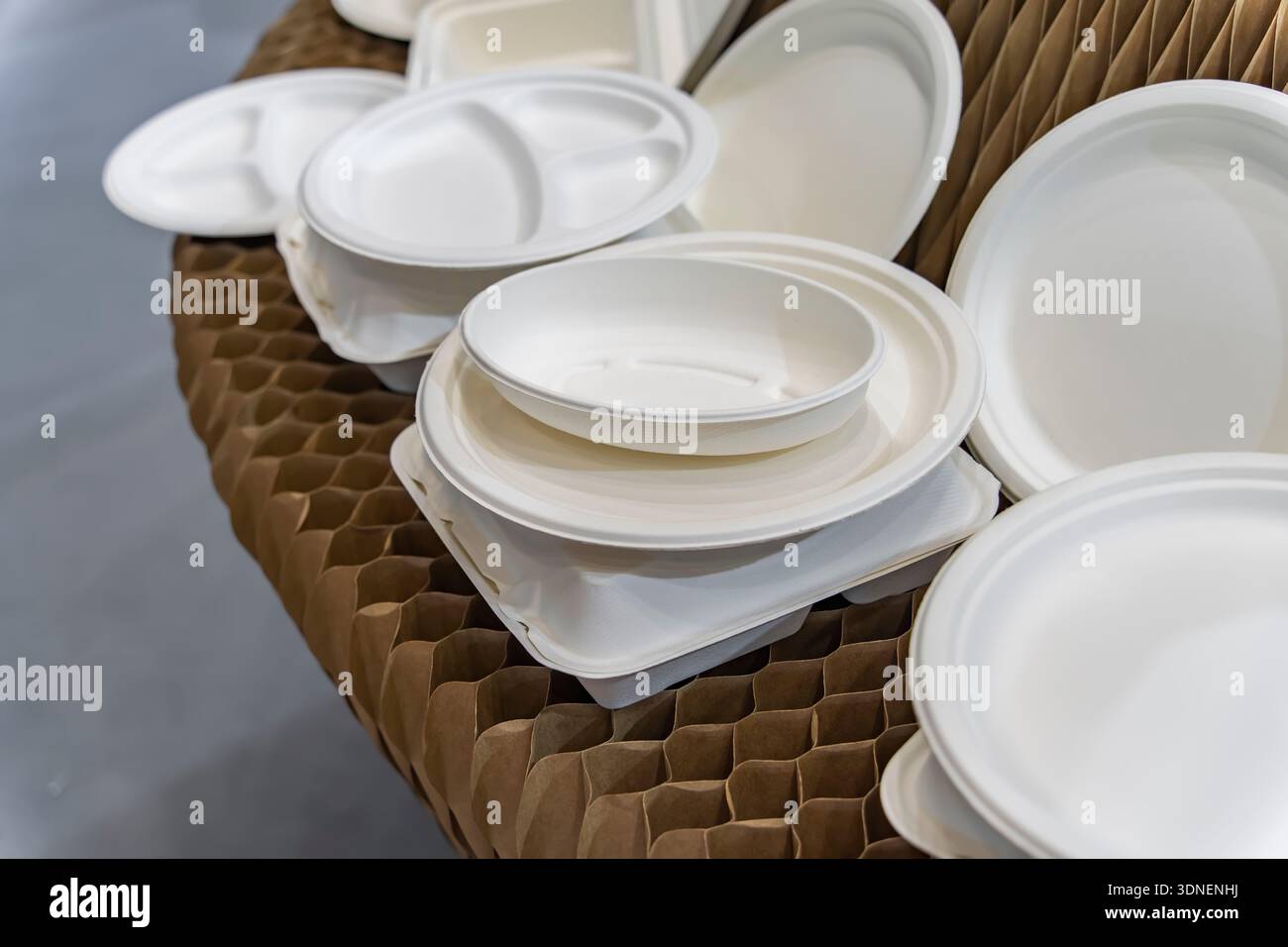 Set of unbleached plant fiber food box and paper cup. Natural fiber eco  food and drink packaging Stock Photo - Alamy