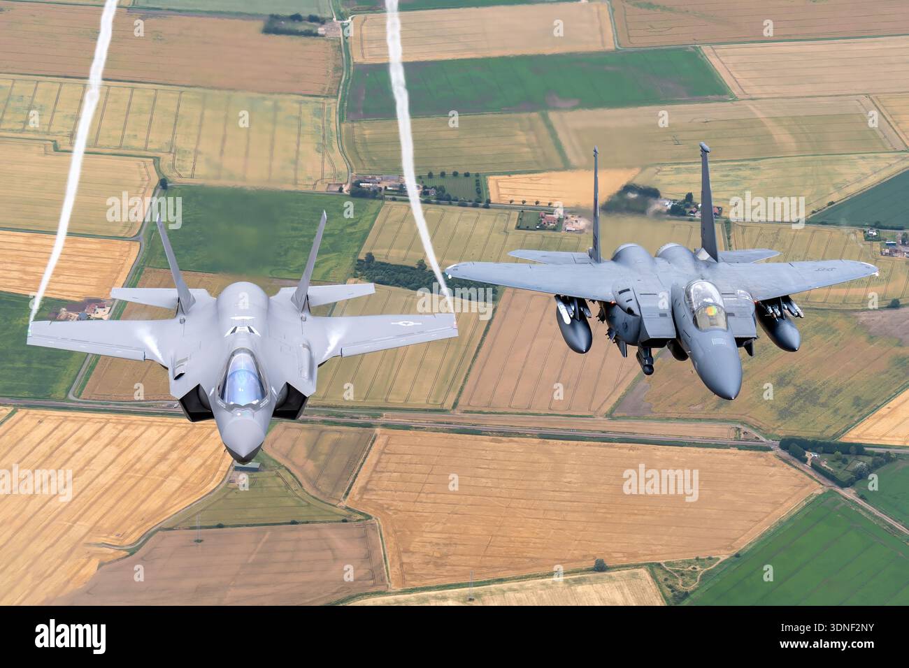 In this overhead, air‑to‑air photograph at USAFE Days 2023, a U.S. Air ...