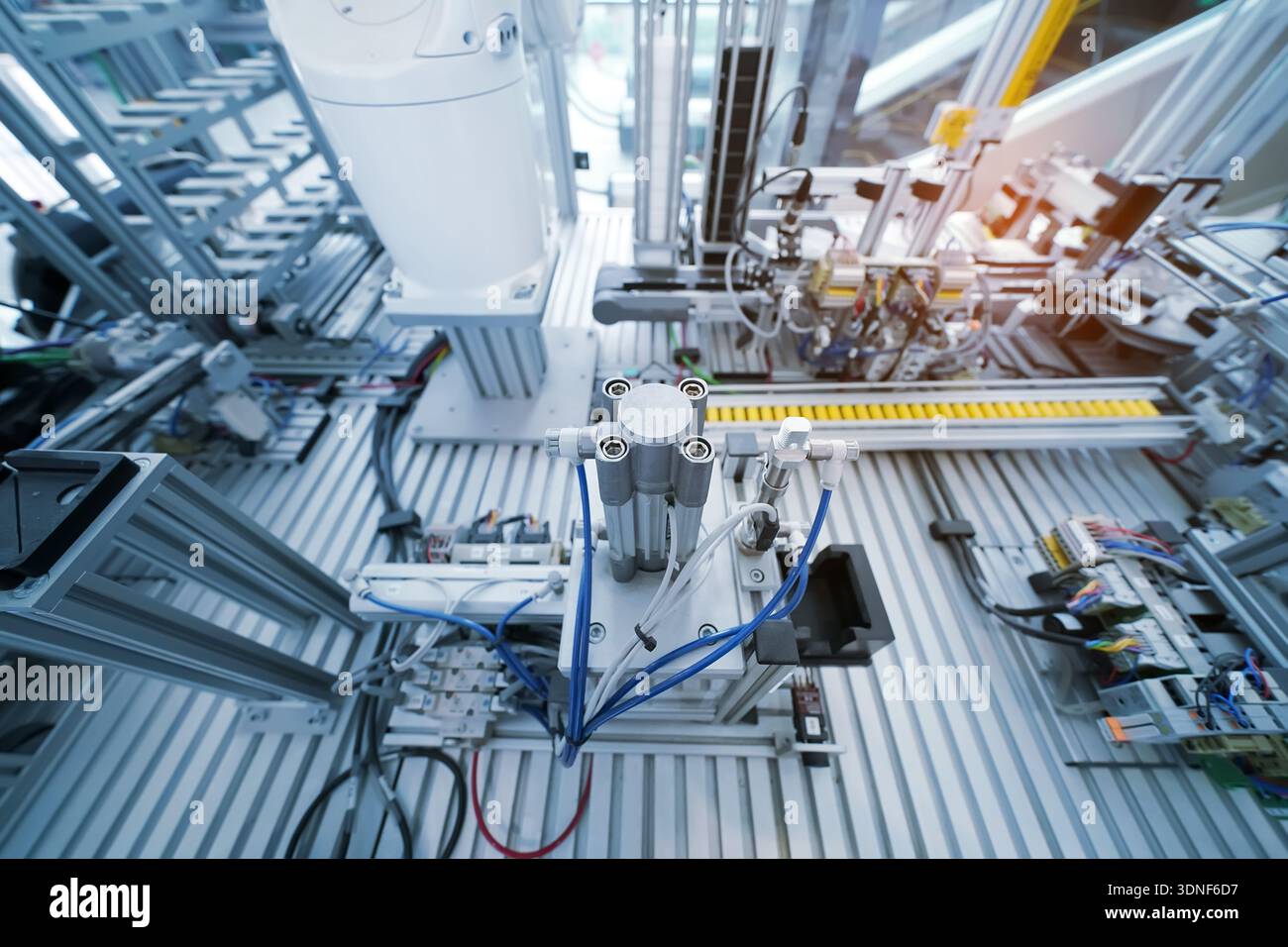 high performance automatic manufacturing assembly and inspection process at production line Stock Photo