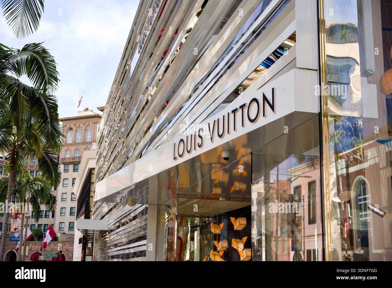 LOUIS VUITTON store facade Rodeo Drive Beverly Hills November 27 