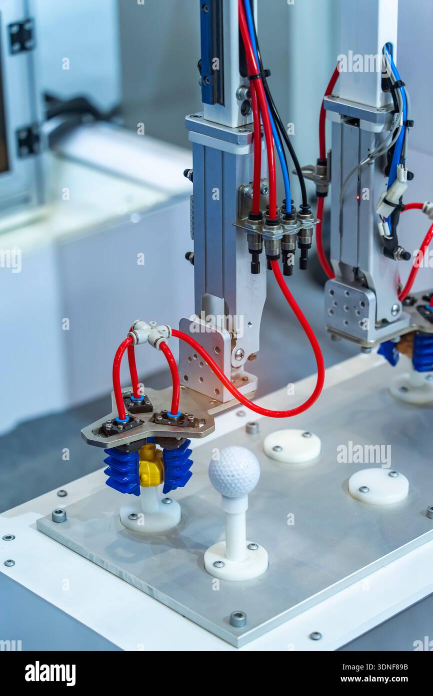 automtic robotic arm system in intellegence factory Stock Photo