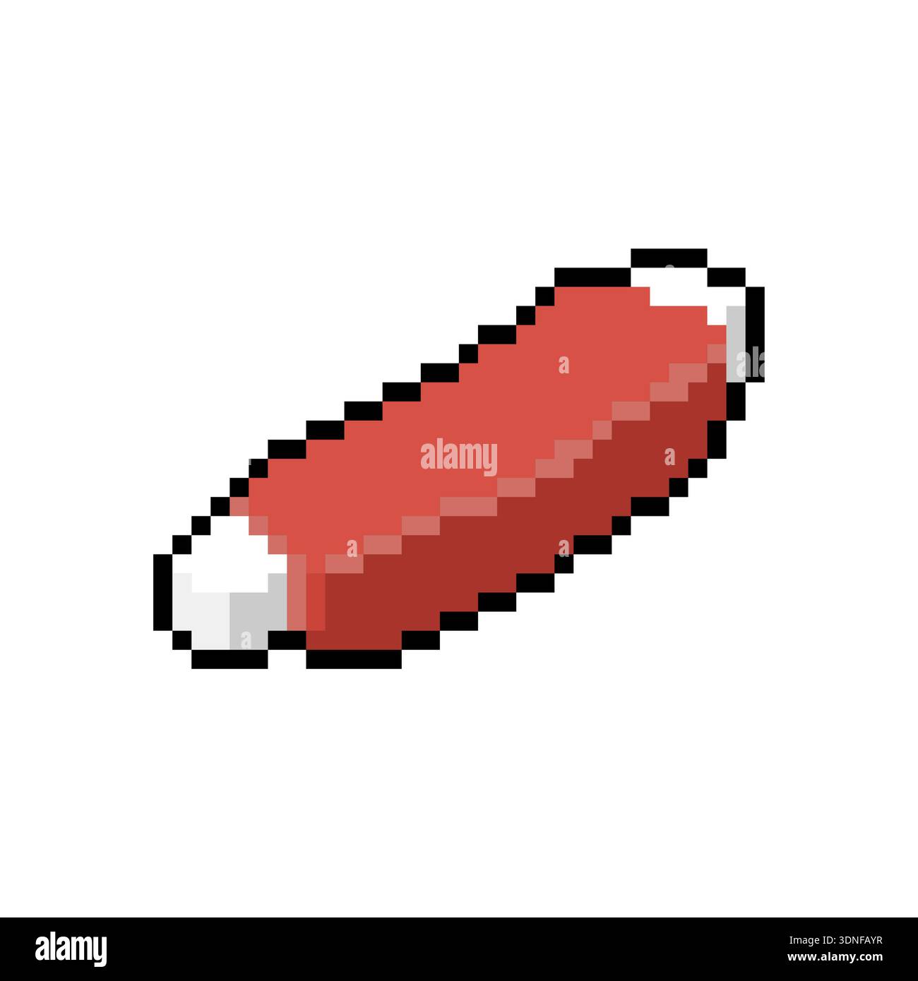 Pixel art grilled meat rib on white background. BBQ pork or beef rib ...