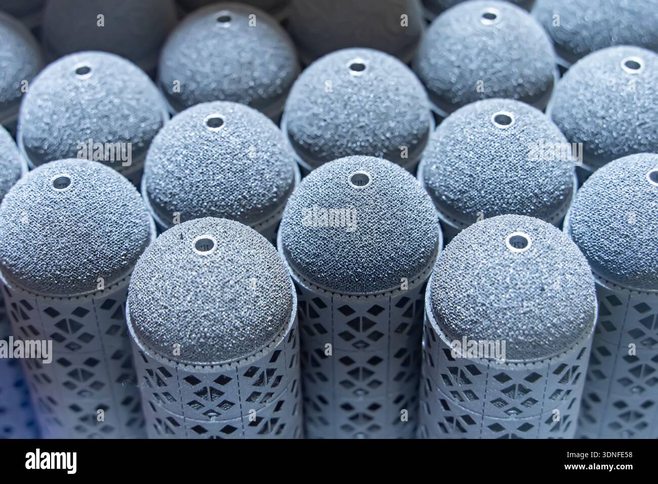 Object printed on metal 3d printer close-up. Stock Photo