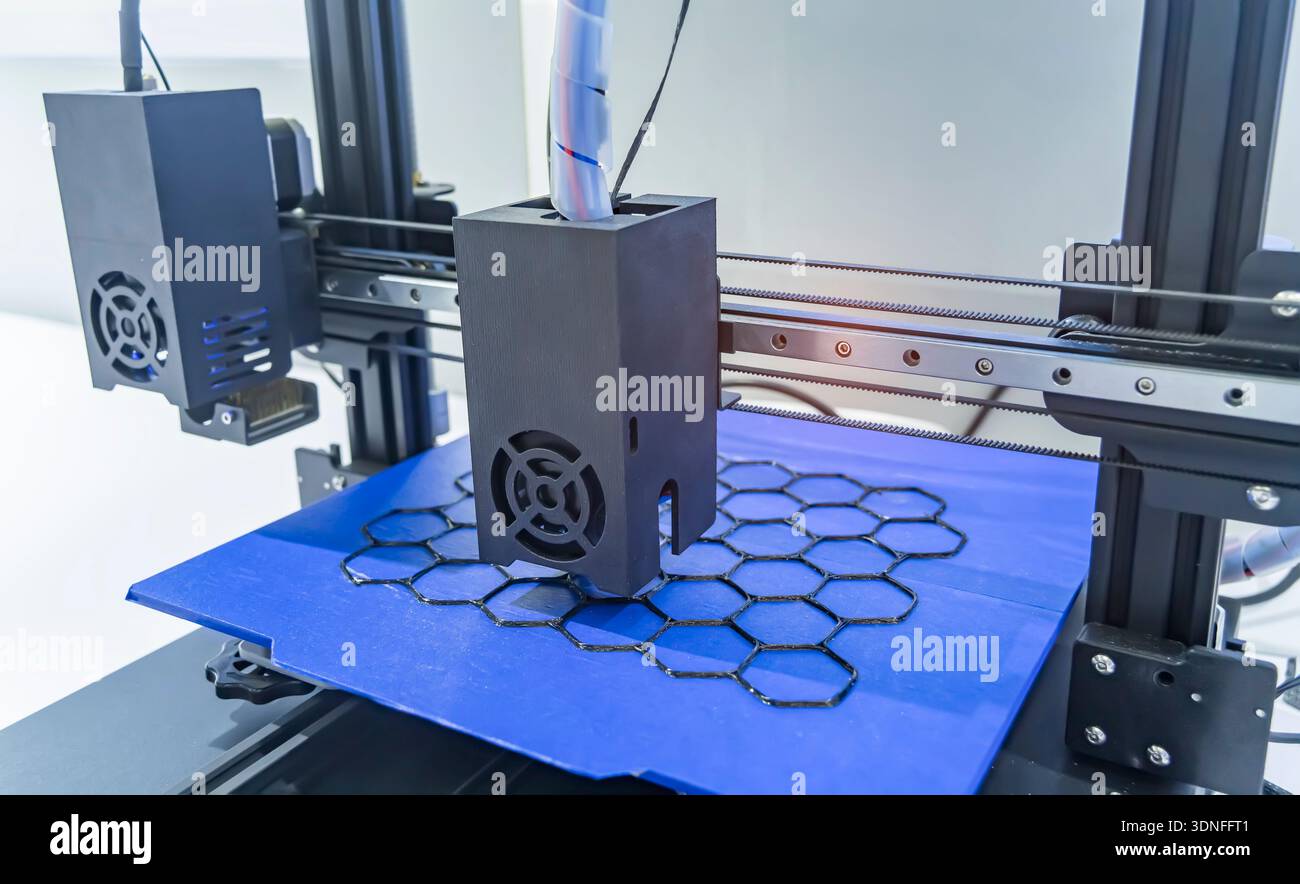Three dimensional printing machine,3D printer. Stock Photo