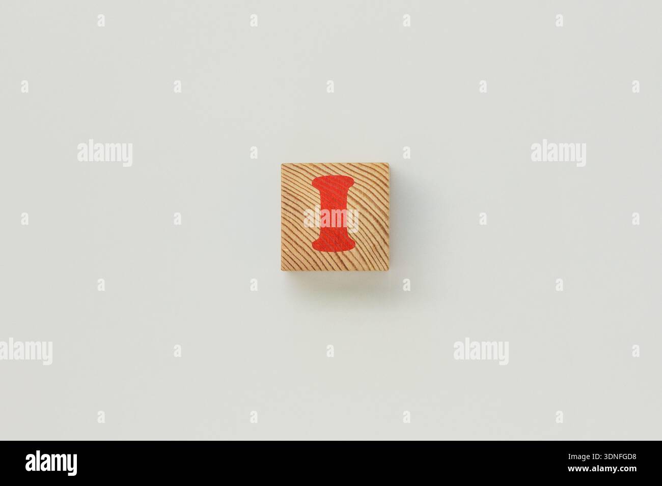 Wooden block with the letter I Stock Photo