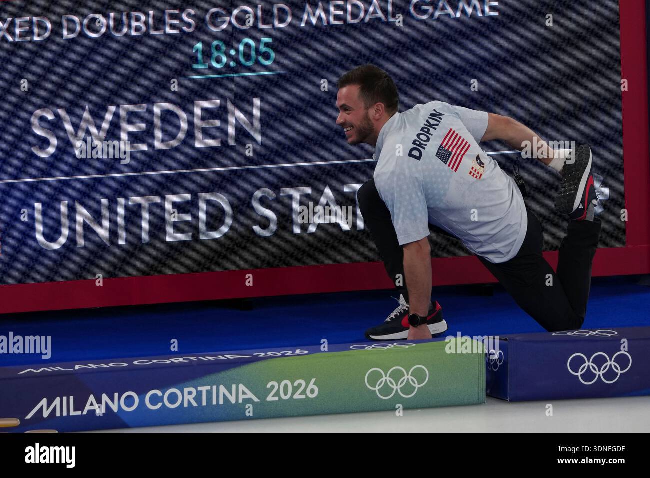 United States' Korey Dropkin warms up prior to the start of the gold ...