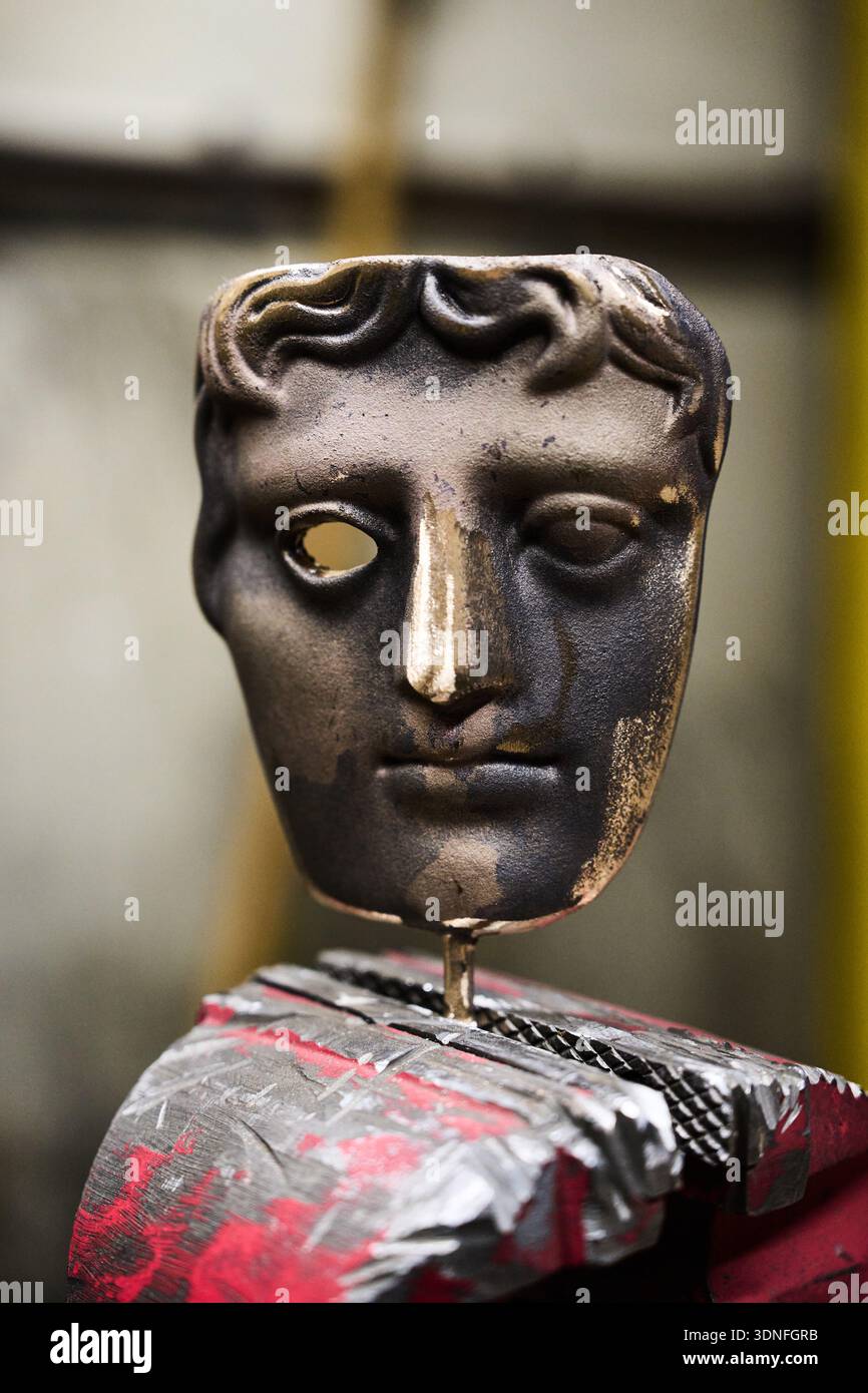 A British Academy Film Awards mask as part of the process to create ...
