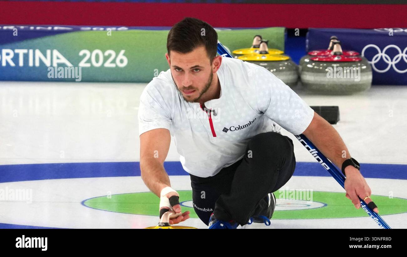 United States' Korey Dropkin competes against Sweden during the gold ...