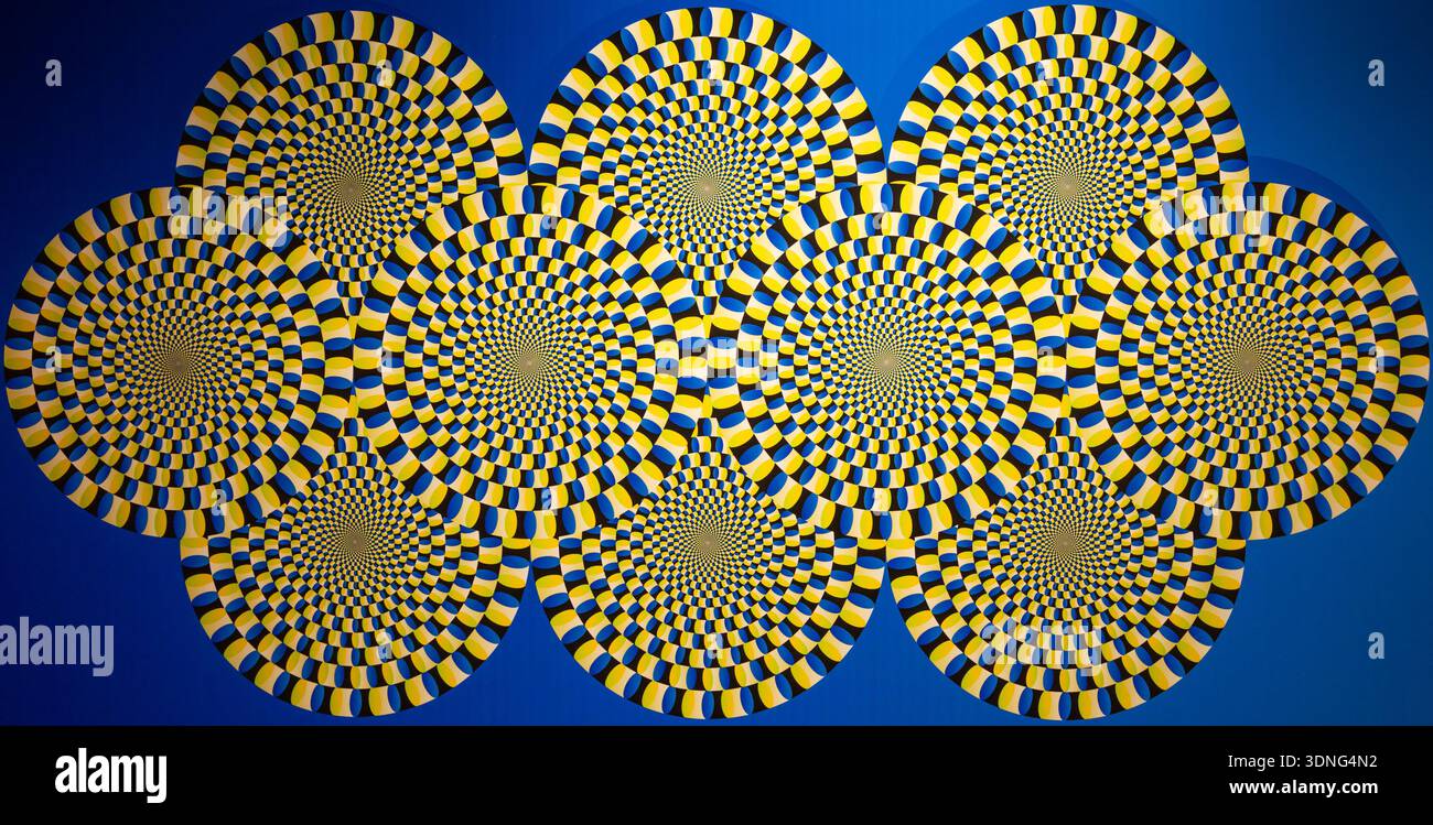 Optical illusion background. Artistic psychedelic wallpaper, curve ...