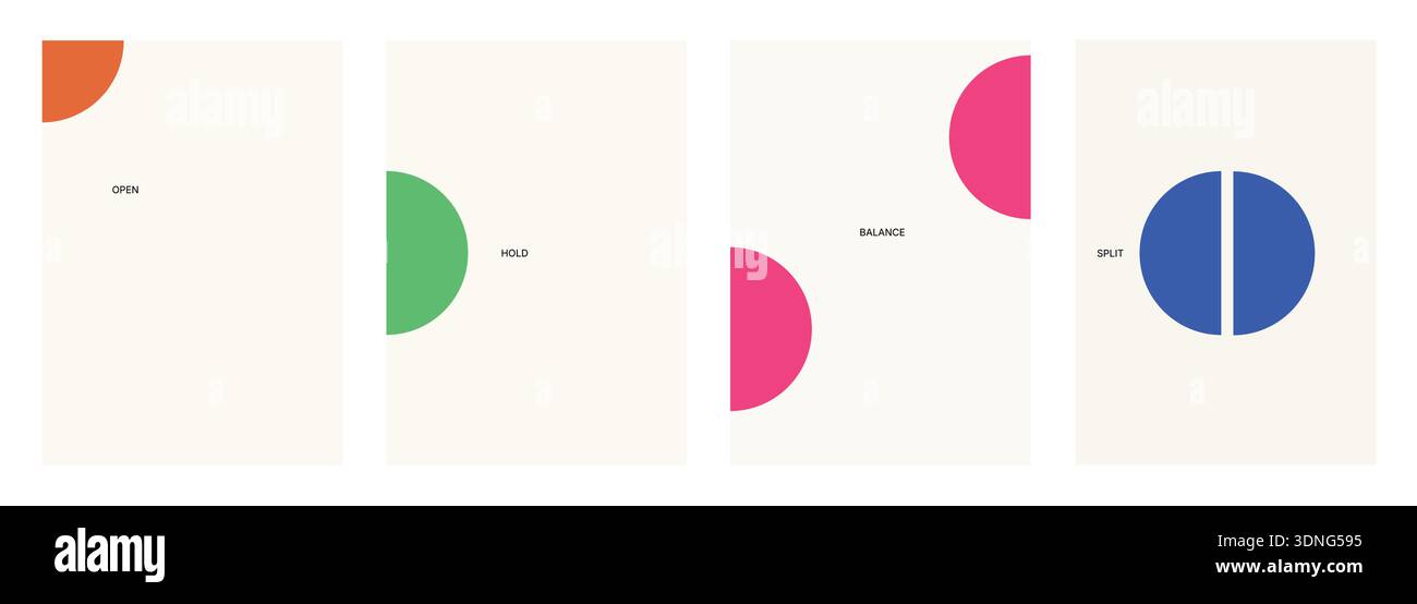 Bauhaus Inspired Soft Geometry A4 Print Frame Templates Stock Vector