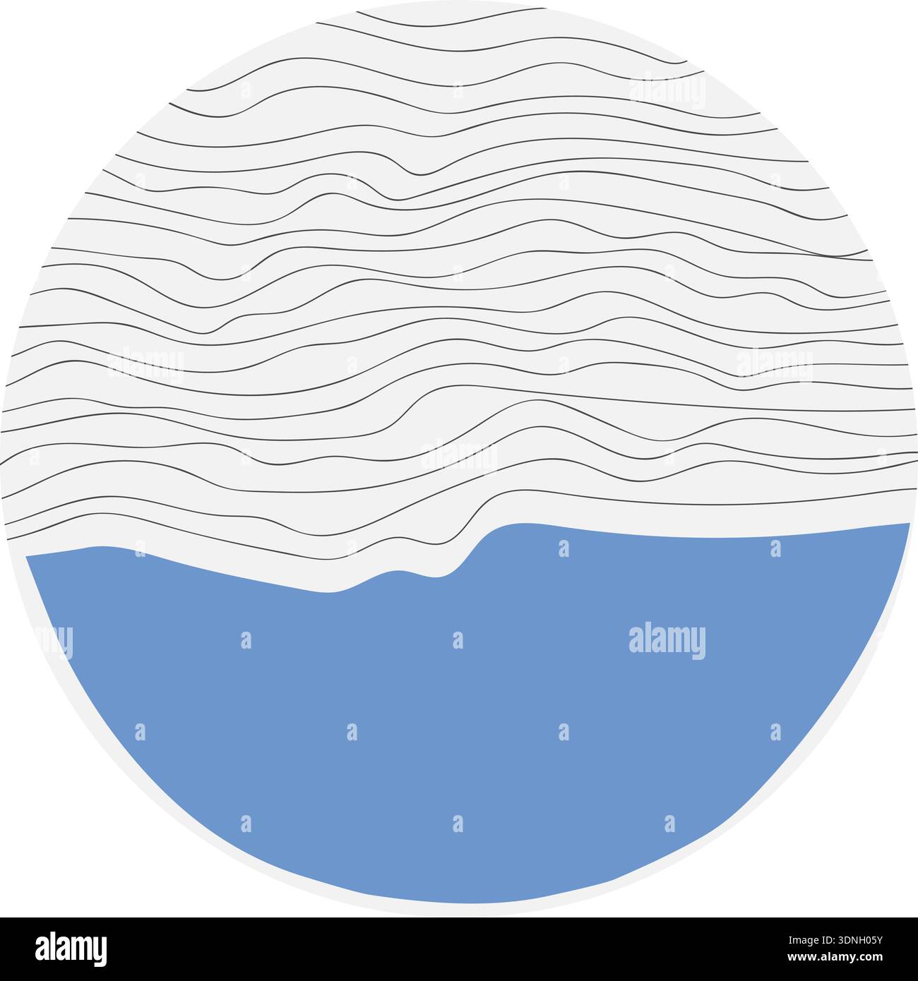 Background featuring scribbled horizontal wavy lines with an irregular border forming a textured circular pattern in a vertical layout. Stock Vector