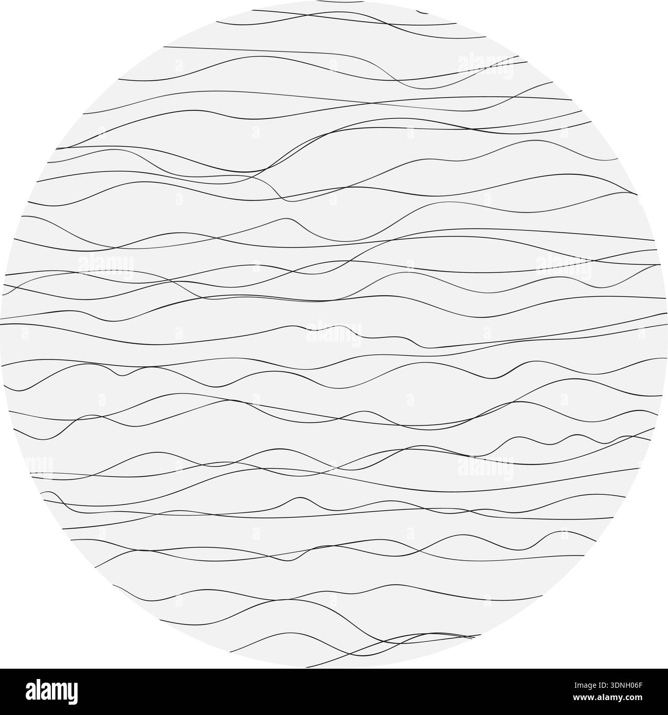 Background featuring scribbled horizontal and wavy lines forming a textured circular pattern in a vertical layout. Stock Vector