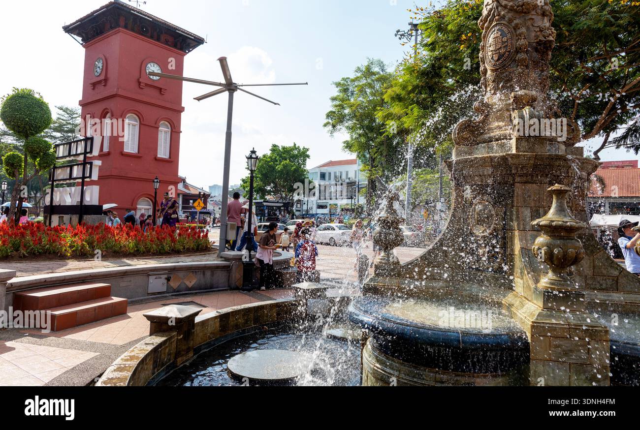 Queen Victoria Statue and Fountain 1904 Malacca Malaysia Stock Photo