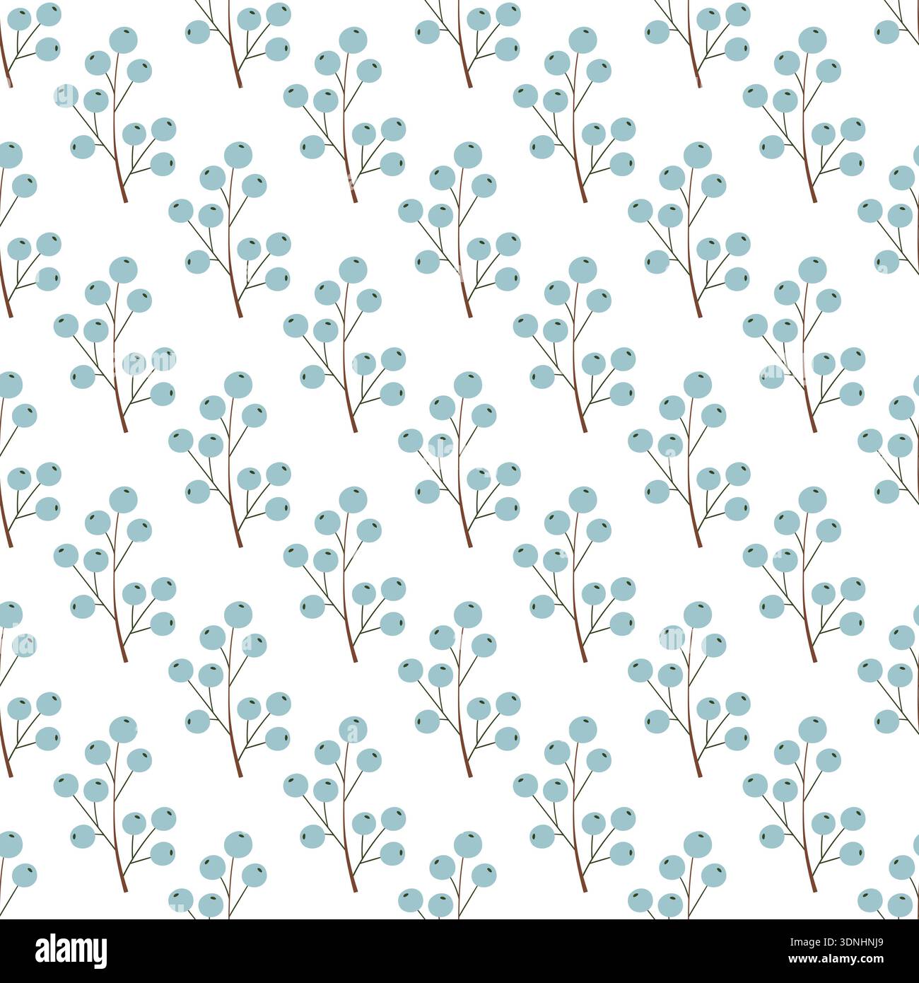 Cute seamless pattern. Winter berries. Wallpaper for your creativity. Print Stock Vector