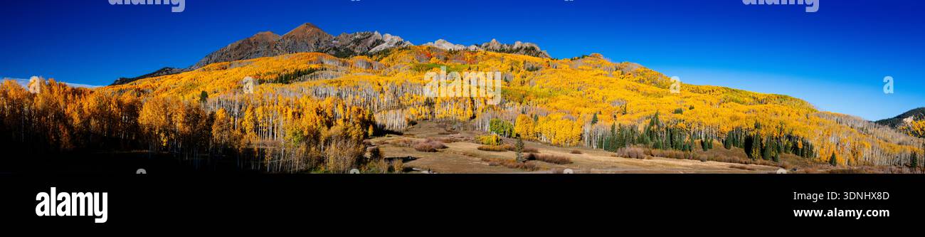Panoramic view of Ruby peak in Colorado at fall Stock Photo