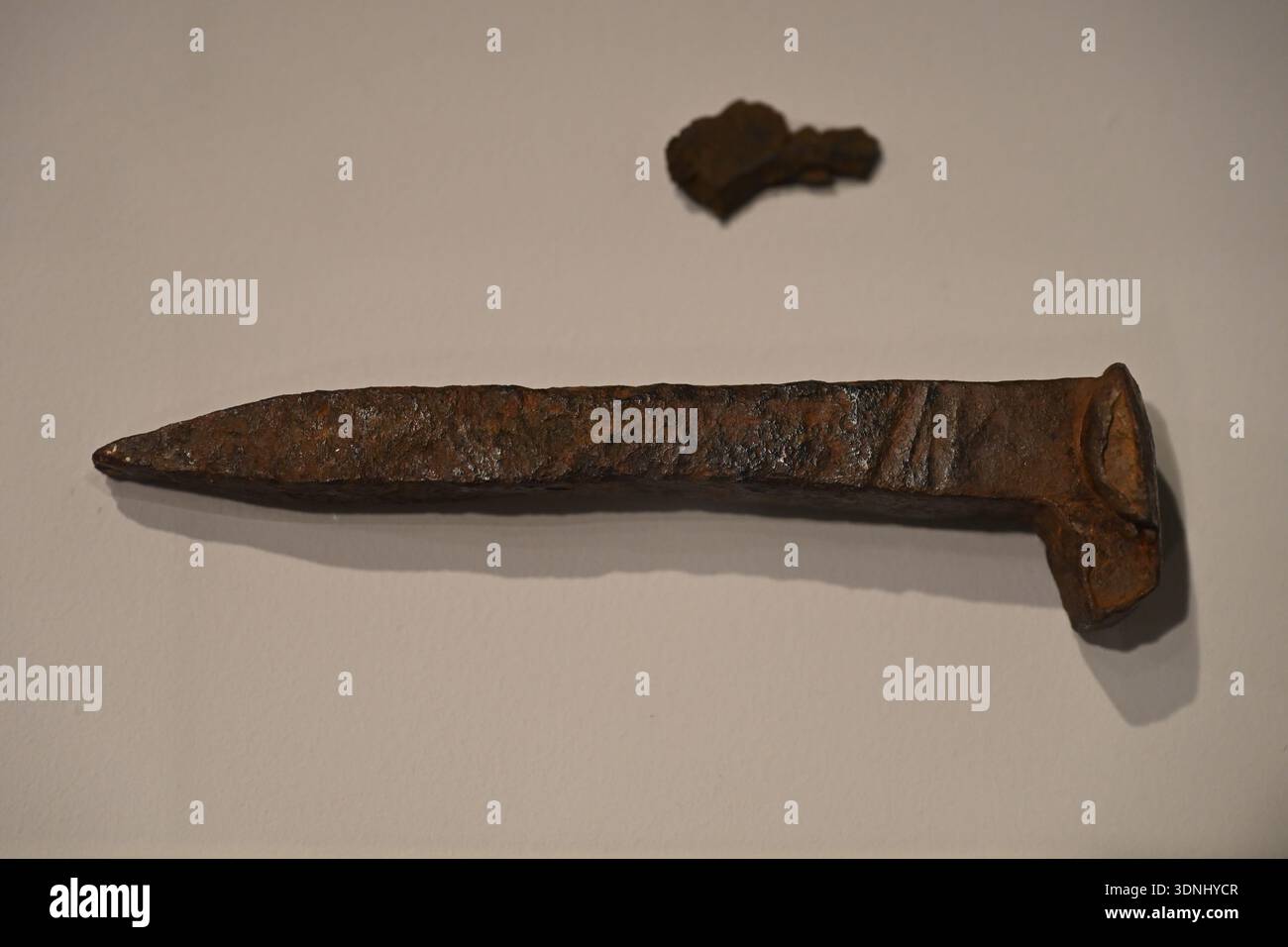 Nail from the Thailand-Burma death railway - National Army Museum - London Stock Photo