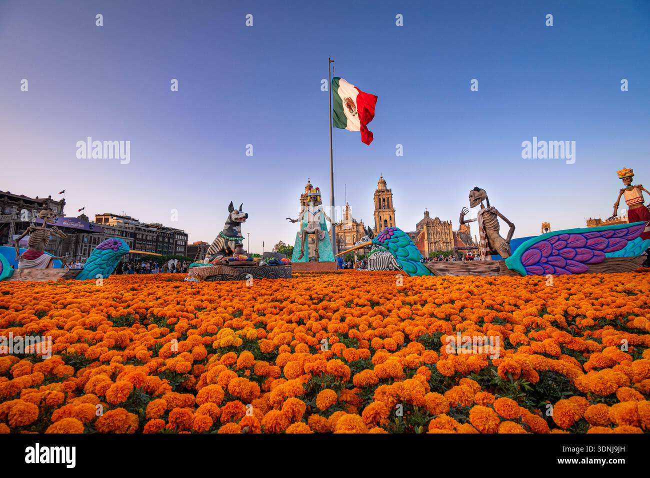 Day of the dead decoration Mexico city Stock Photo