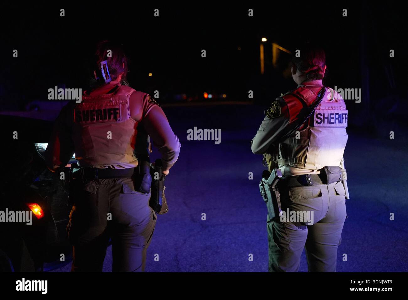 Sheriff Rico Detectives Sheriff's officials block the entrance to a road where a home was being ...
