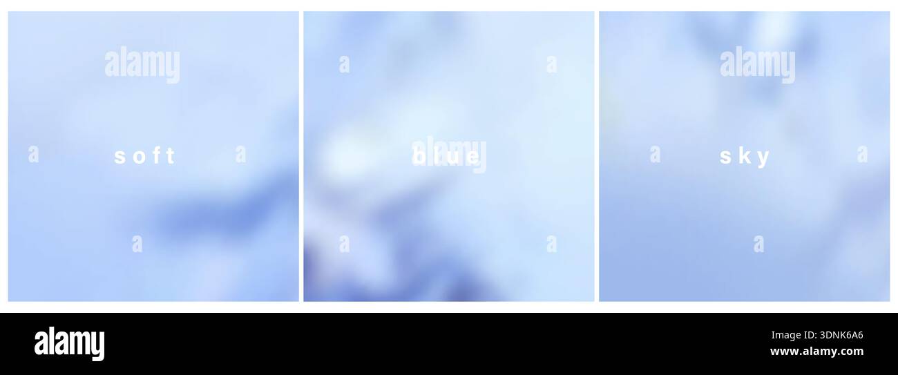 Blurred blue background. Sky with clouds soft gradient vector. Cosmos or space.  Stock Vector