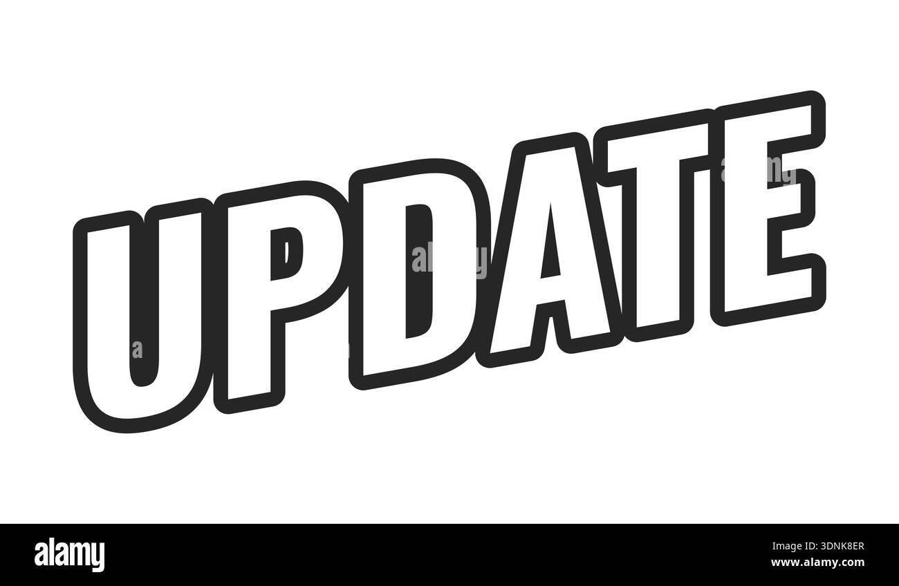 Update web button in bold black outline Stock Vector