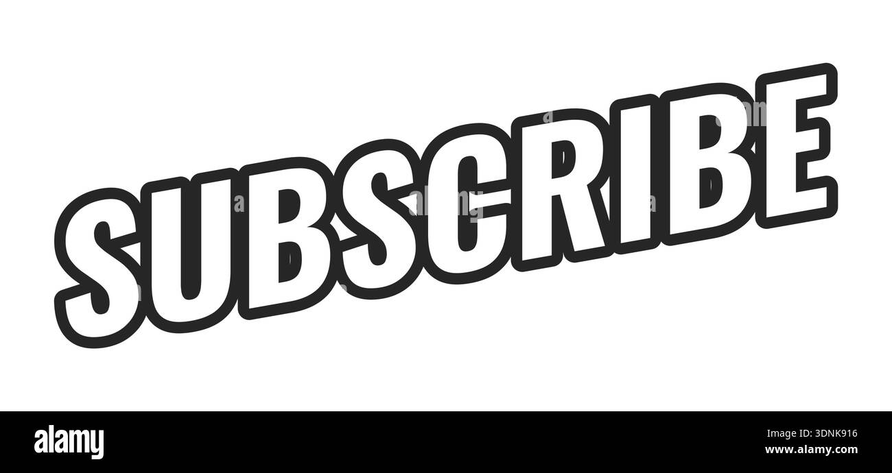 Subscribe web button in bold black outline Stock Vector