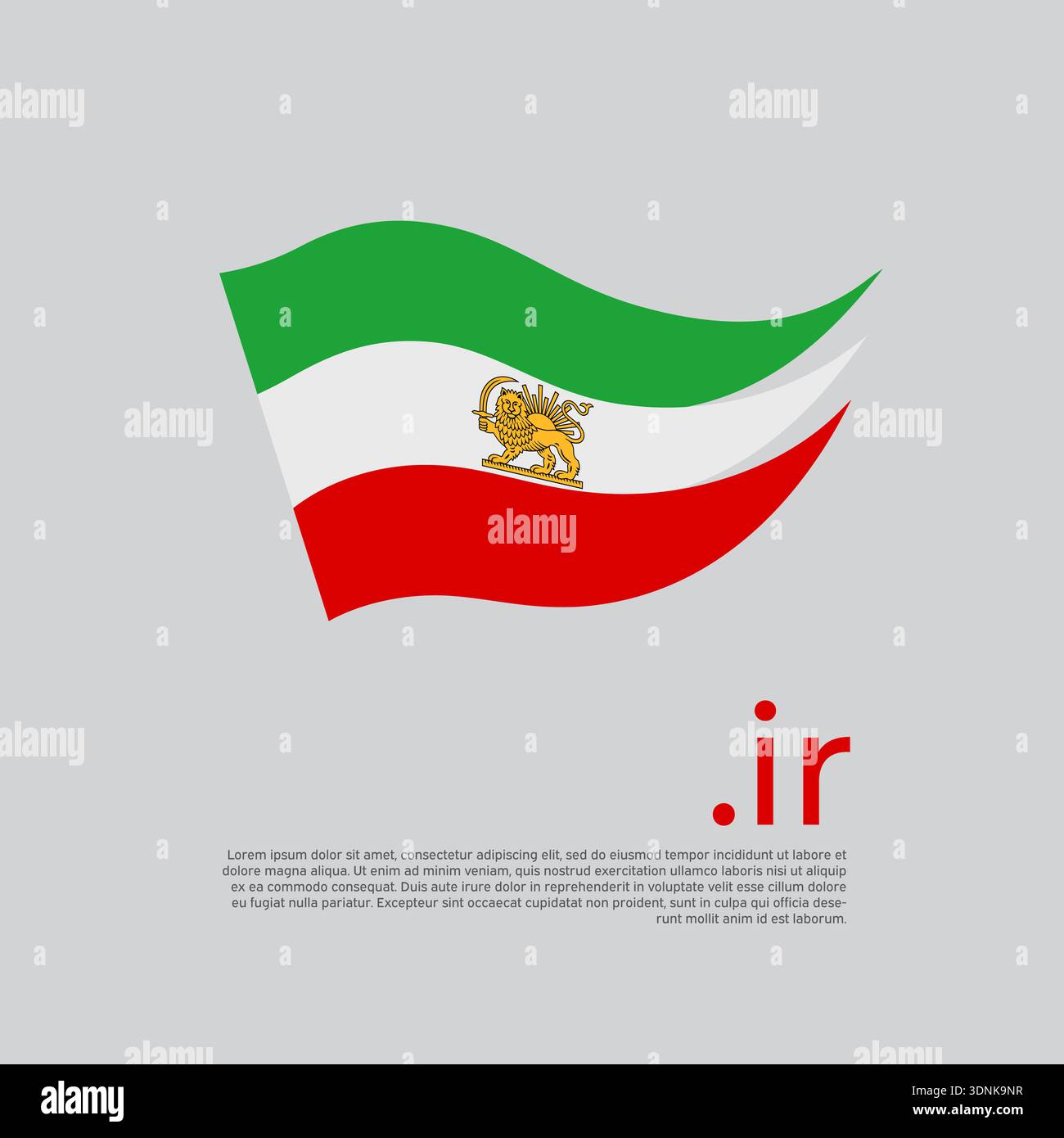 Flag of iran lion and sun. Patriotic banner of iran, cover, flyer. Protest, riot, revolution. Stripes colors iranian flag on white background. Vector Stock Vector