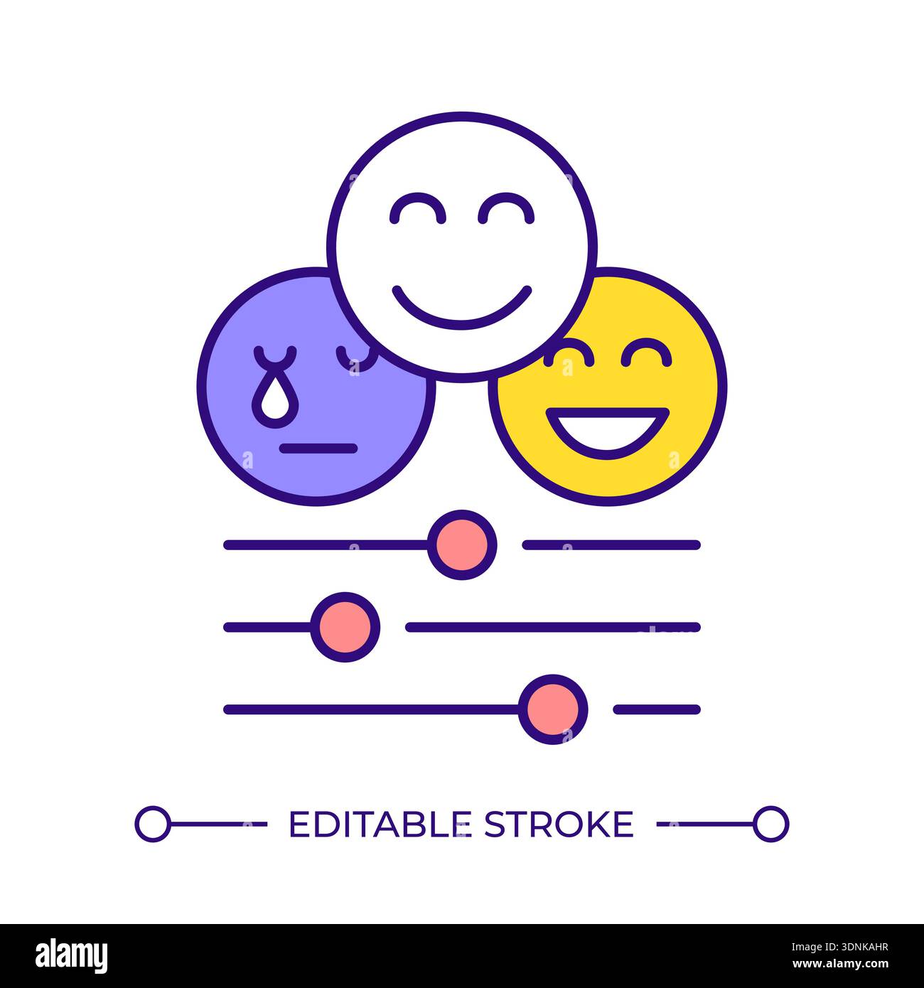 Emotion regulation line color icon Stock Vector