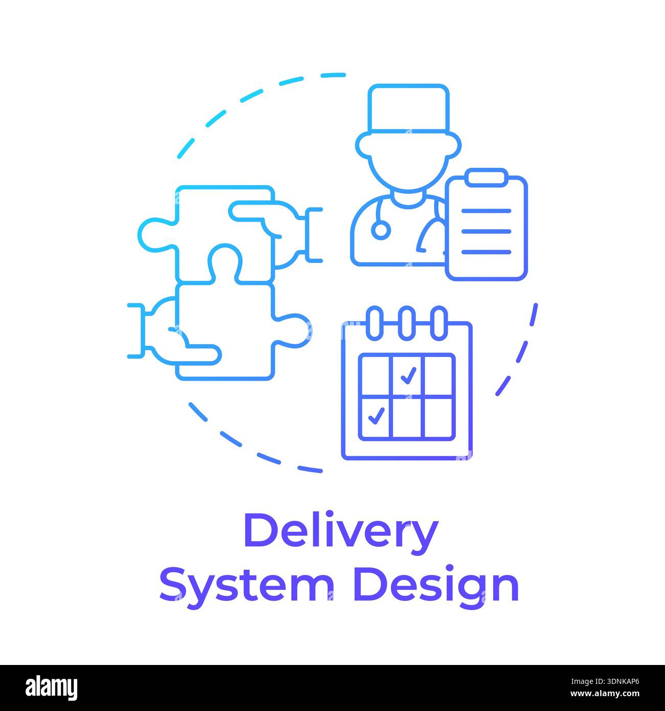 Delivery system design blue gradient concept icon Stock Vector