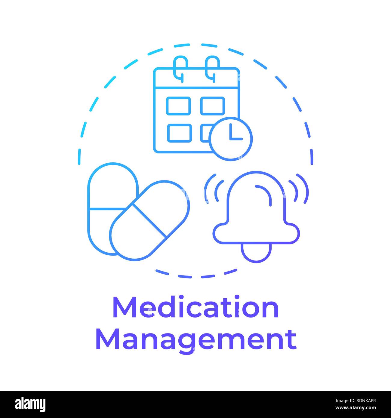 Medication management blue gradient concept icon Stock Vector