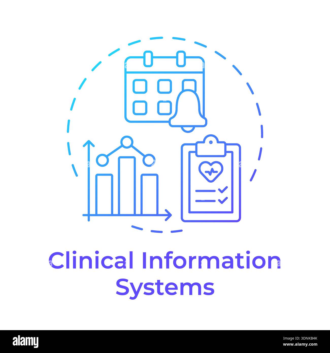 Clinical information systems blue gradient concept icon Stock Vector